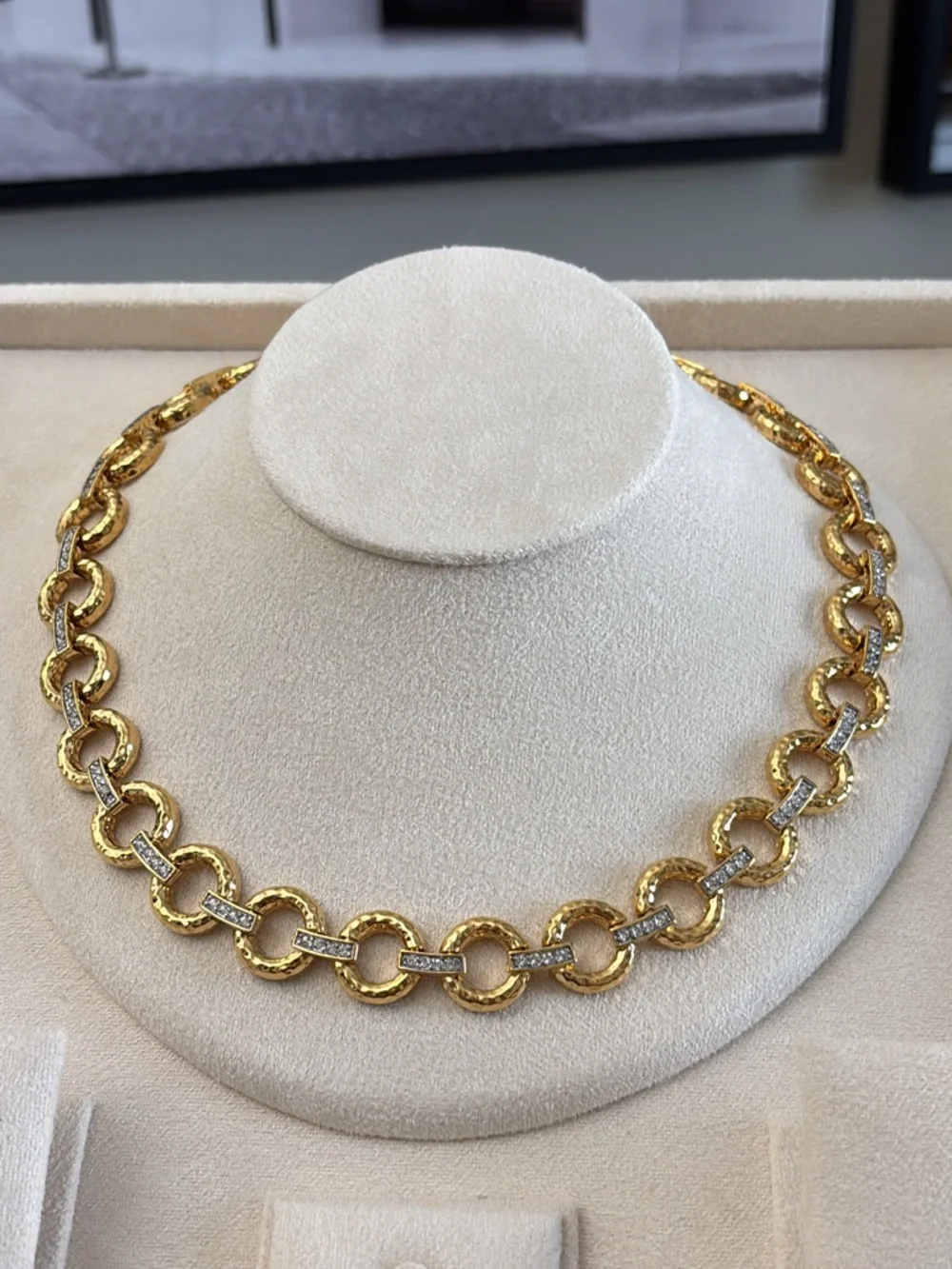 Nina Ricci Gold Plated Necklace with Swarovski Crystals - 17-18" - Picture 1 of 3